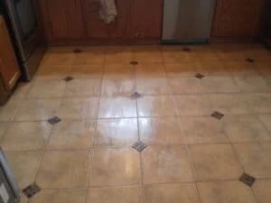 After cleaning linoleum