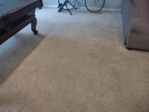 Carpet clean basement large area