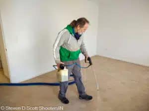 Carpet Pre-Spray before Scrubbing