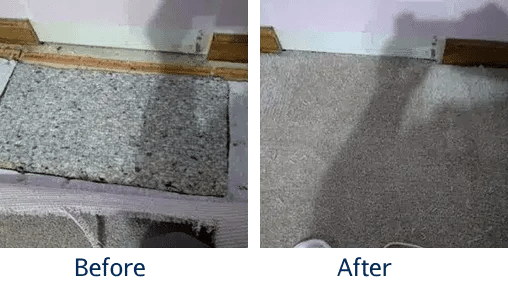 Carpet Repair large hole before after