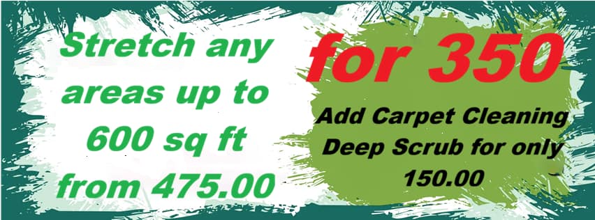 carpet stretch up to 600 sqft 350